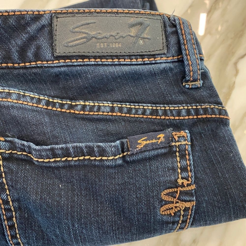 SEVEN 7 Women's Size 12 Denim Dark Blue Wash Bootcut Jeans Southwestern Style - Picture 7 of 12